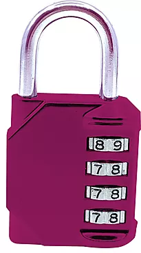 Hengelås rosa med 4 tall