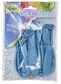 Ballonger metallic 8pk lys blå