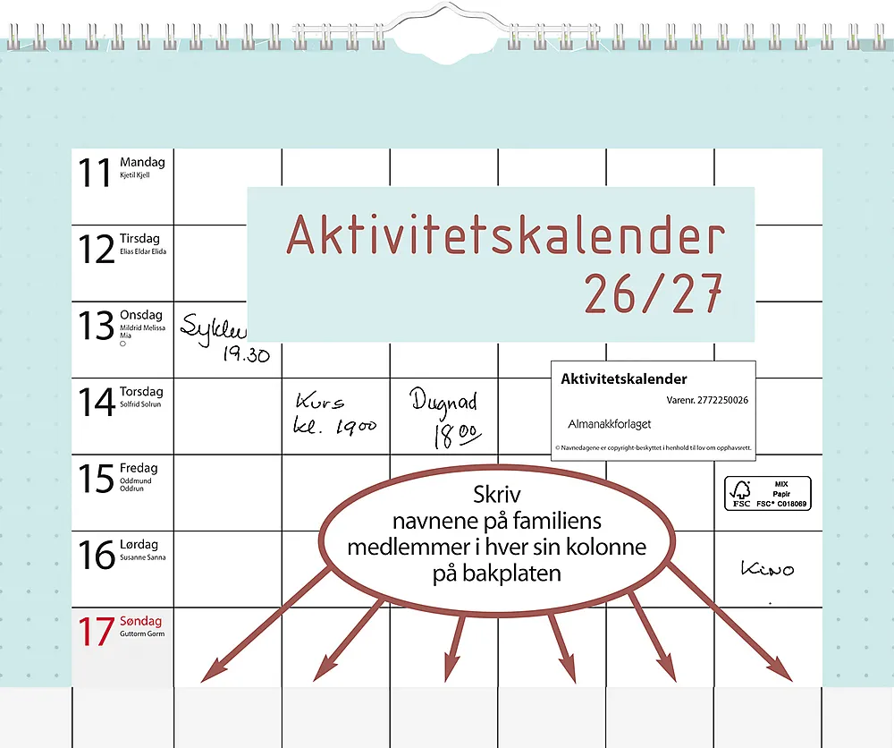 7.sans aktivitetskalender