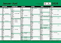 7.sans Kontorkalender enkel A5 linj 2026