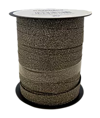 Gavebånd 20m x 10mm glitter sort