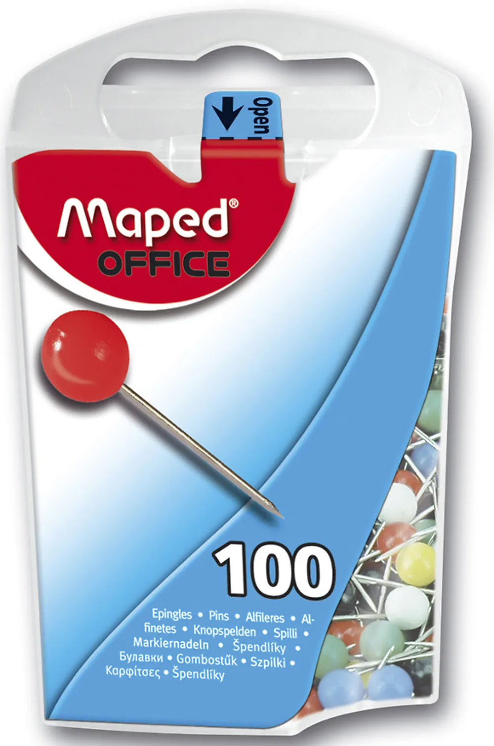 Kartnåler MAPED 2mm ass farger (100)