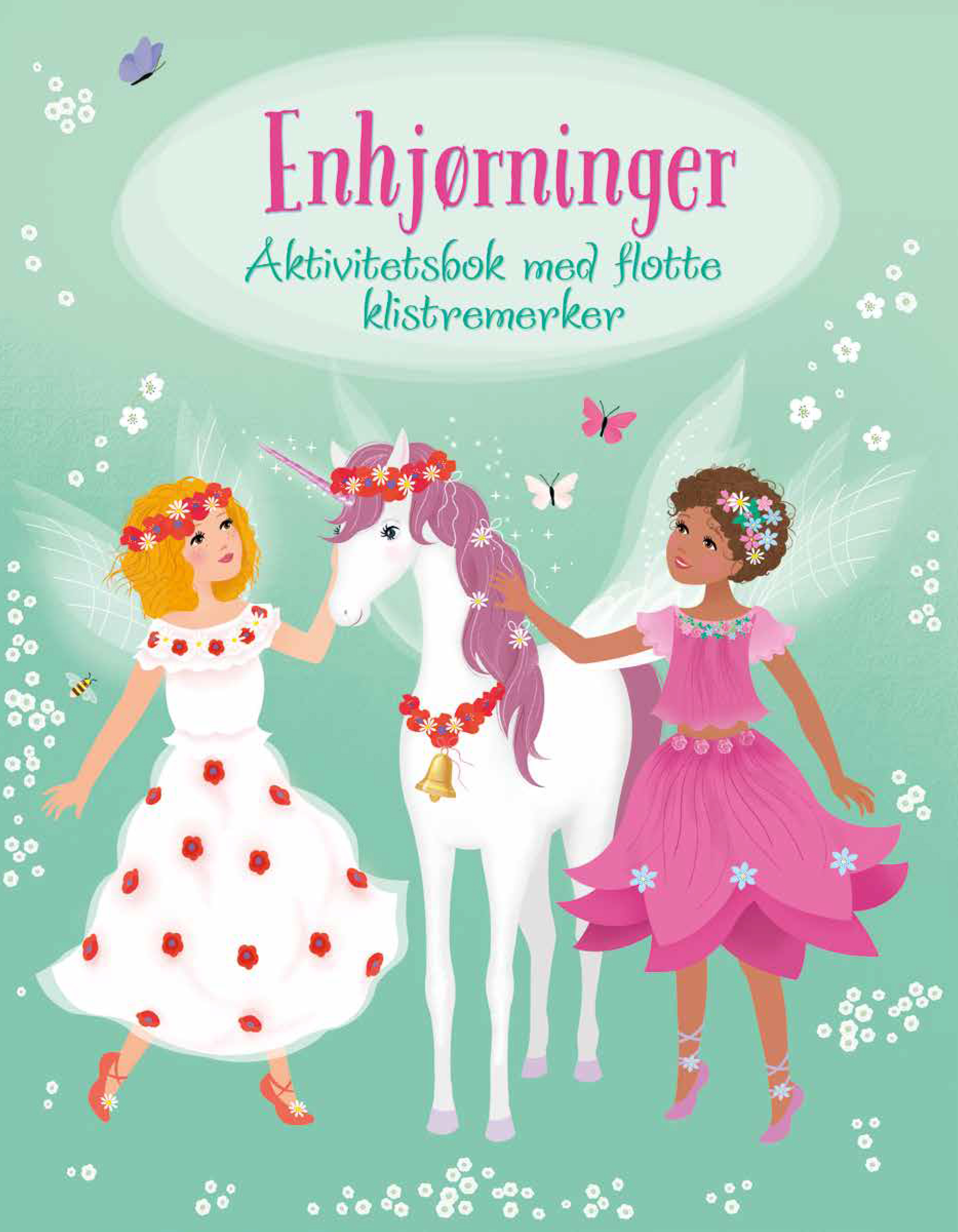 Akt.bok enhjørninger m/stickers grønn