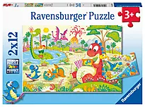 Puslespill 2x12 Mine dinosaurer venner