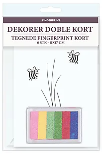 Lag doble kort 6st 11x17cm m/stempelpute