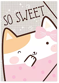 Strikkmappe A4 Cutie the cat