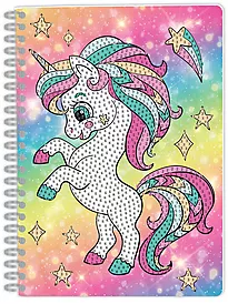 Spiralhefte A5 Unicorn m/perlekunst