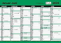 7.sans Kontorkalender enkel A4 linj 2026