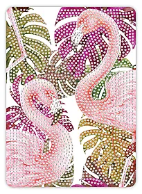 Perlekunst flamingoer 13x18cm