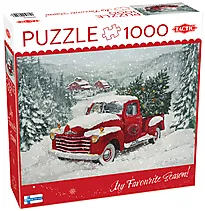 Puslespill 1000 biter jul bil med tre