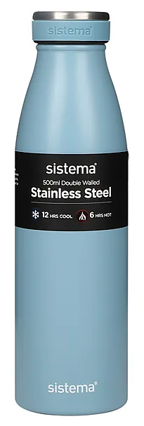 Drikkeflaske stål 500 ml lysblå