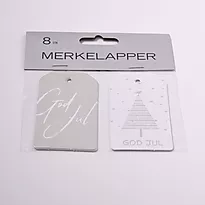 Merkelapper 8 pk matt sølv folie