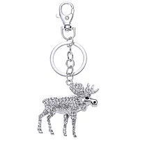 Nøkkelring bag charm elg sølv