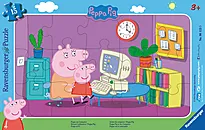Puslespill 15 Peppa Gris foran datamaski