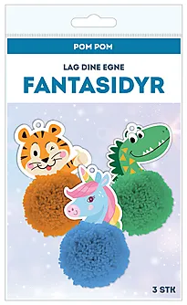 Hobbysett pom pom fantasidyr 3pk