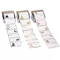 Merkelapper 50pk stickers rull sølv/gull