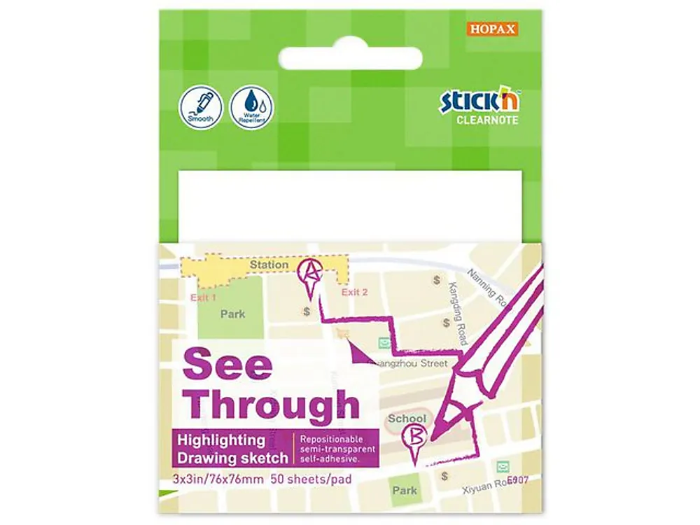 Notatblokk STICKY transparent 76x76 (50)