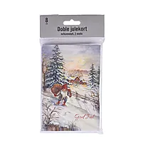 Kortpakker jul doble m/konvolutt 8pk