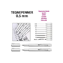Tegnetusj Marvy 0,5 mm sort