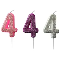 Kakelys 4 m/glitter rosa/lilla/sølv