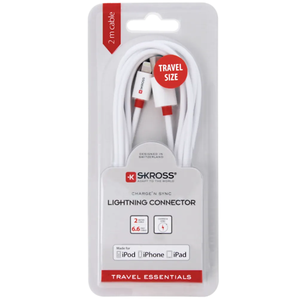 Ladekabel Lightning 2M TravelSkross hvit