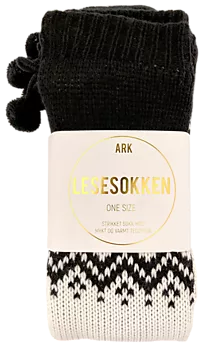 Lesesokk ARK strikk sort/hvit