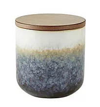 Duftlys keramikk m/lokk 9cm blå