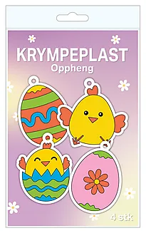 Hobbysett påske krympeplast hengepynt 4p