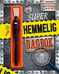 Dagbok superhemmelig m/lyspenn svart