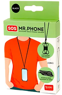 Mobiltelefonholder SOS silikon sort