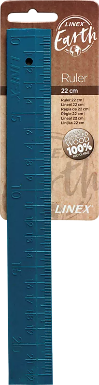 Linjal Linex earth 22cm blå