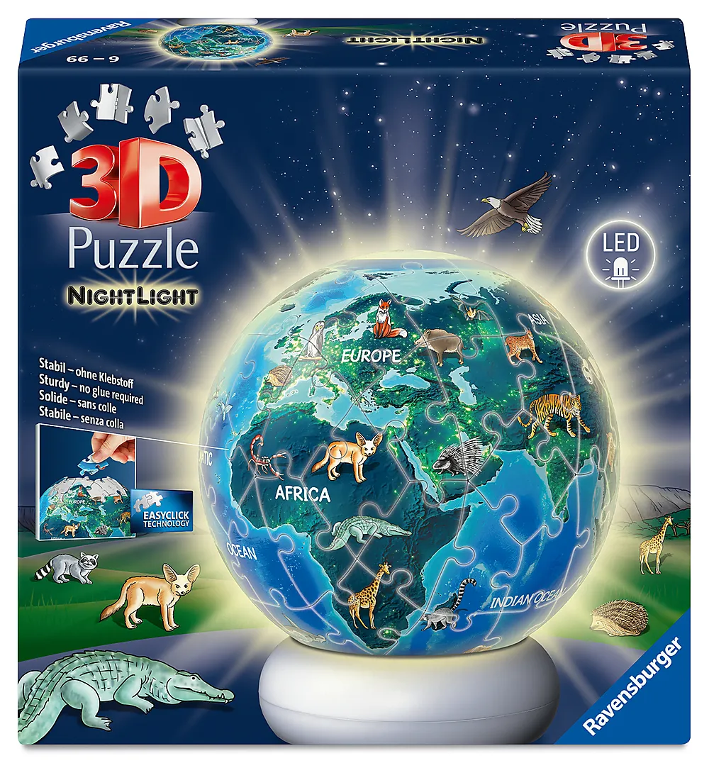Puslespill 3D 72 Lampe Jorden om natten
