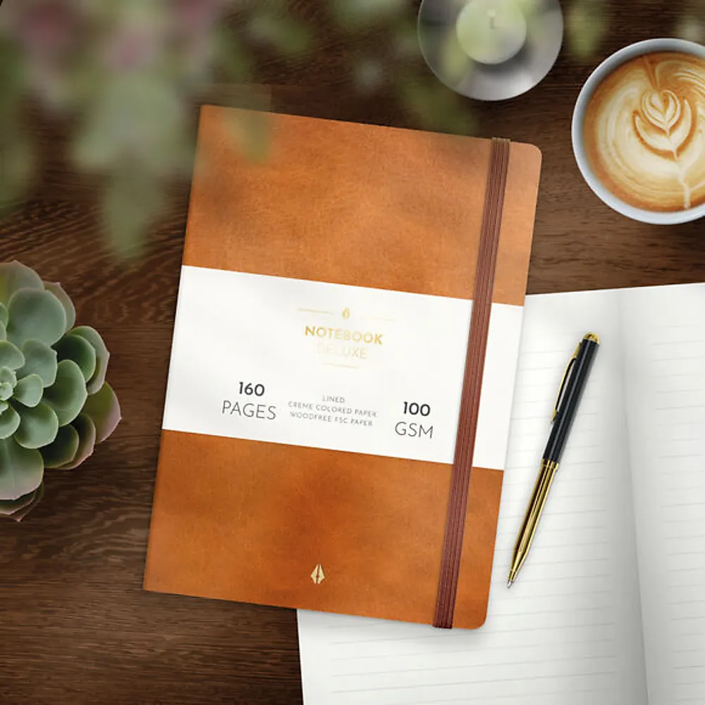Notatbok BURDE Deluxe A5 cognac