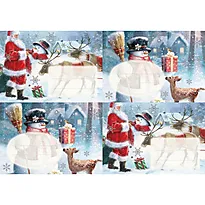 Merkelapper jul m/lim 2ark nisse/snømann