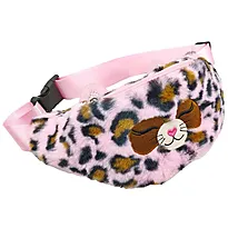 Belteveske leopard myk rosa