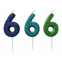 Kakelys 6 m/glitter blå/grønn