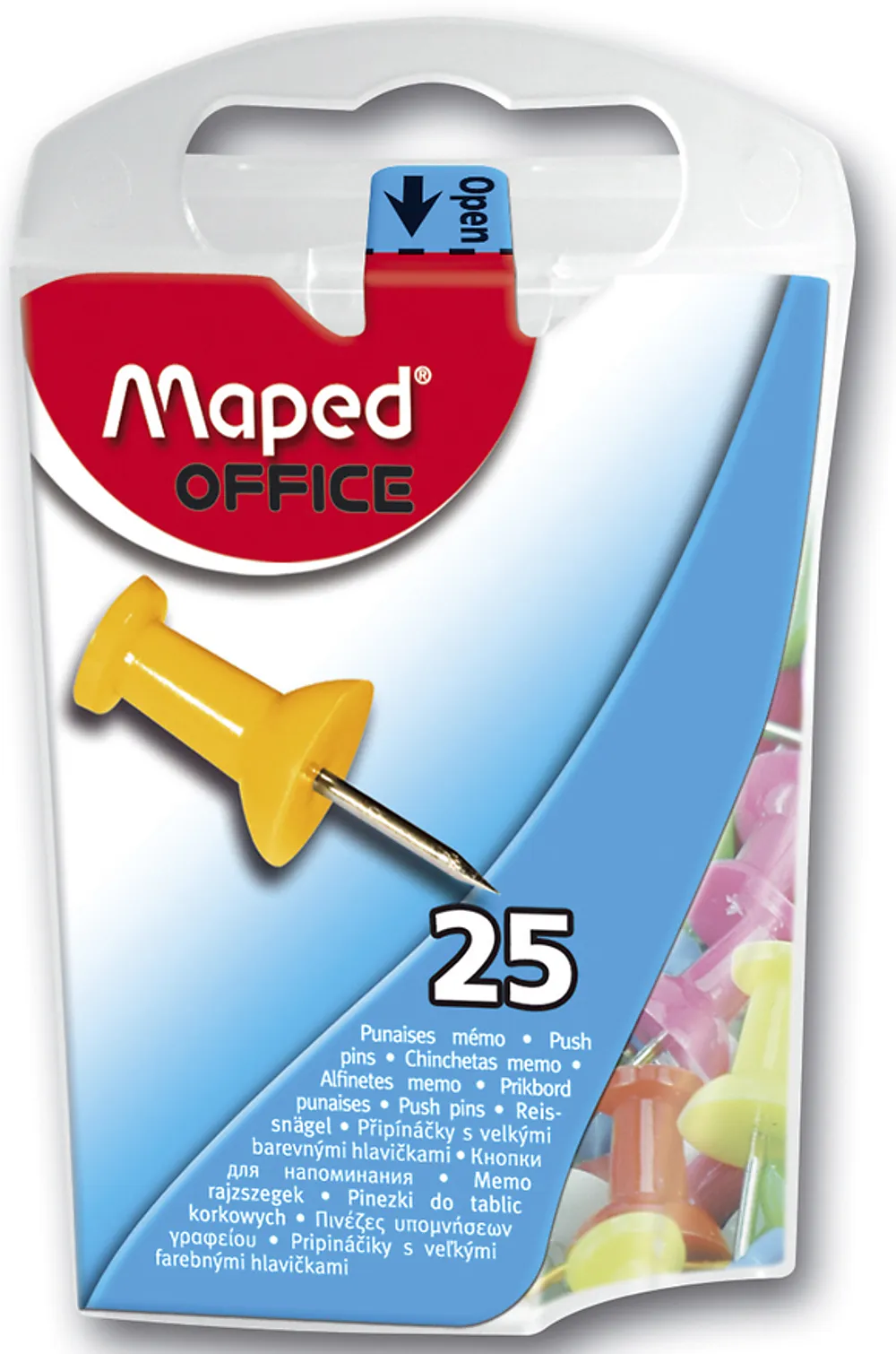 Kartnåler MAPED 10mm ass farger (25)