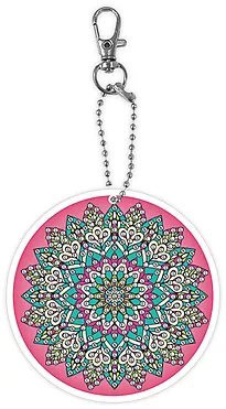 Perlekunst nøkkelring mandala rund