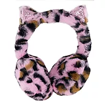 Ørevarmer leopard rosa