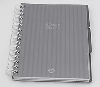 Notatbok ARK A5 3 index 150 blad grå