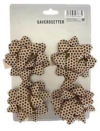 Rosetter kraft hjerte/prikker 4pk 2ass