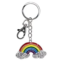 Nøkkelring bag charm regnbue