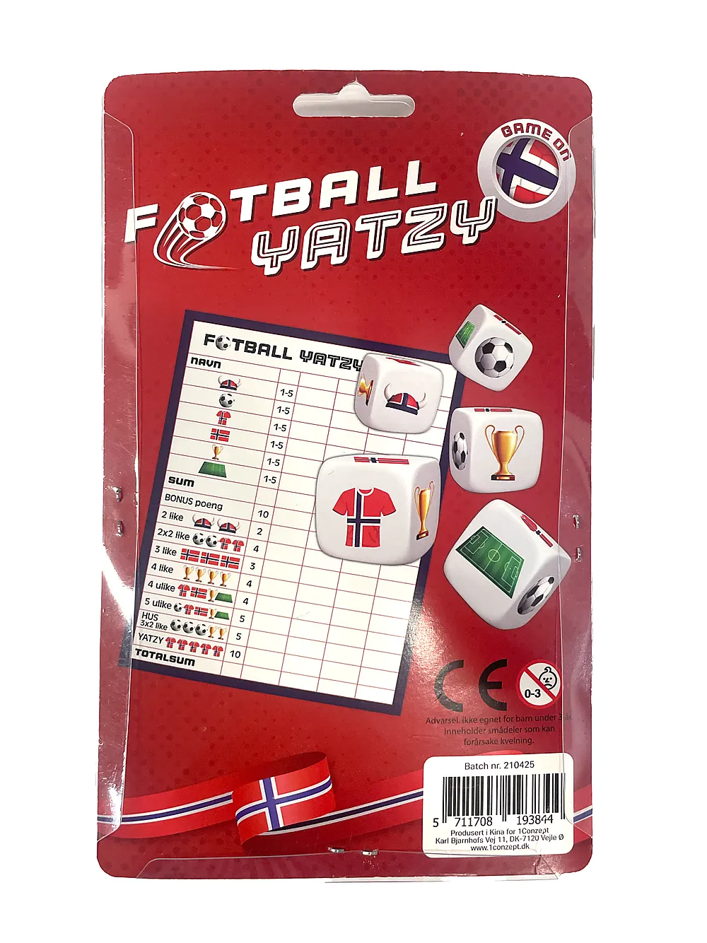 Yatzy fotball med 5 terninger