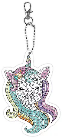 Perlekunst nøkkelring unicorn figur