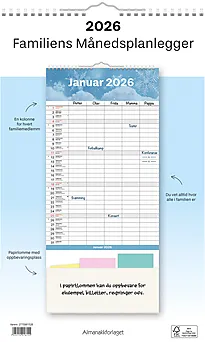 7.sans Familiens Månedsplanlegger 2026