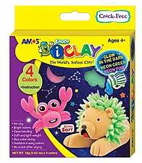Modelleringsleire 4 farger glow 18g