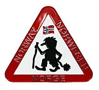 Magnet trekantskilt med troll og flagg
