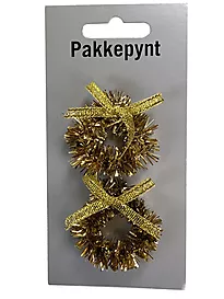 Pakkedekor julekrans mini 2stk gull
