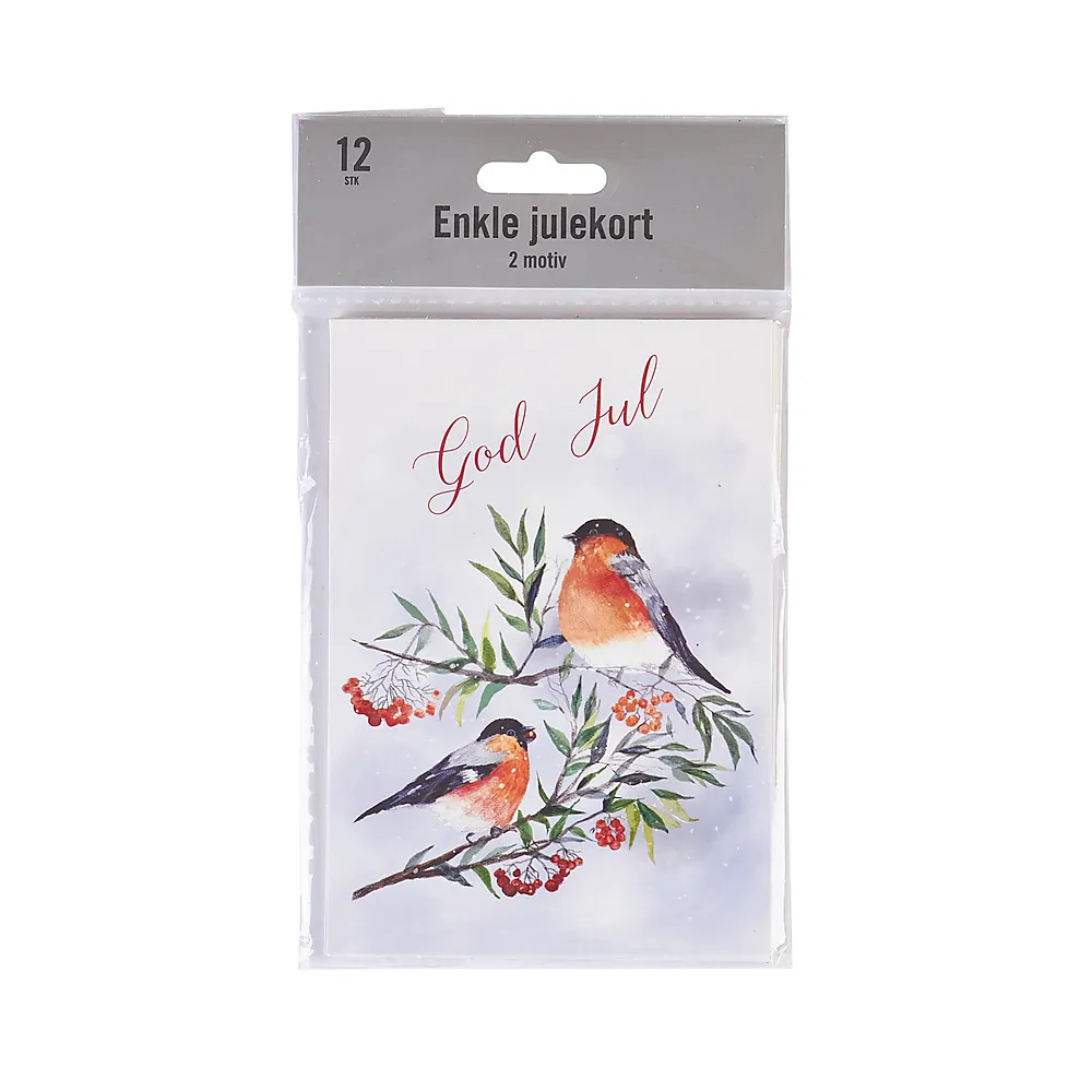 Kortpakker julemotiv enkle 12pk