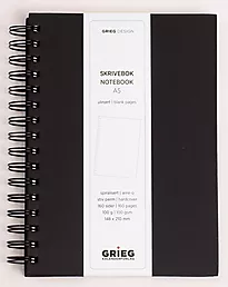 Spiralbok GRIEG A5 160s ulinjert sort